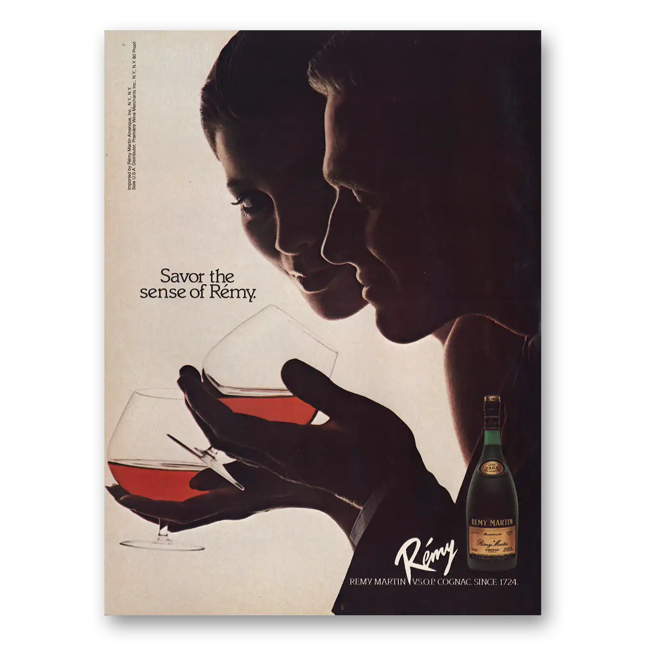 1983 Remy Martin Savor the Sense Vintage Magazine Print Ad