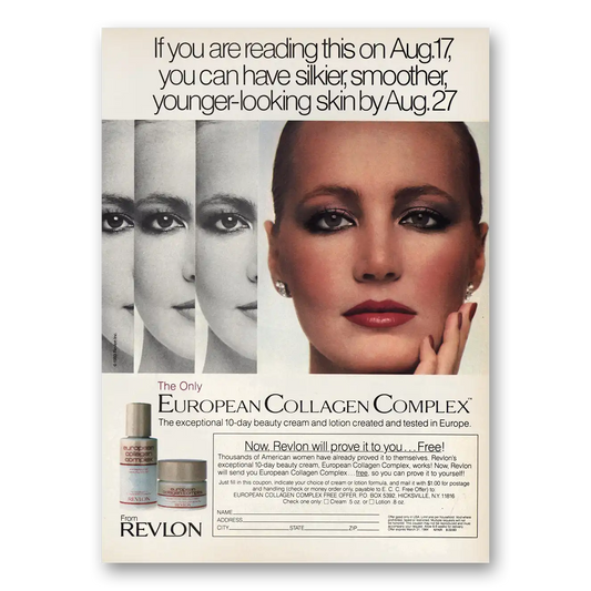 1983 Revlon Reading This On Aug 17 Vintage Magazine Print Ad