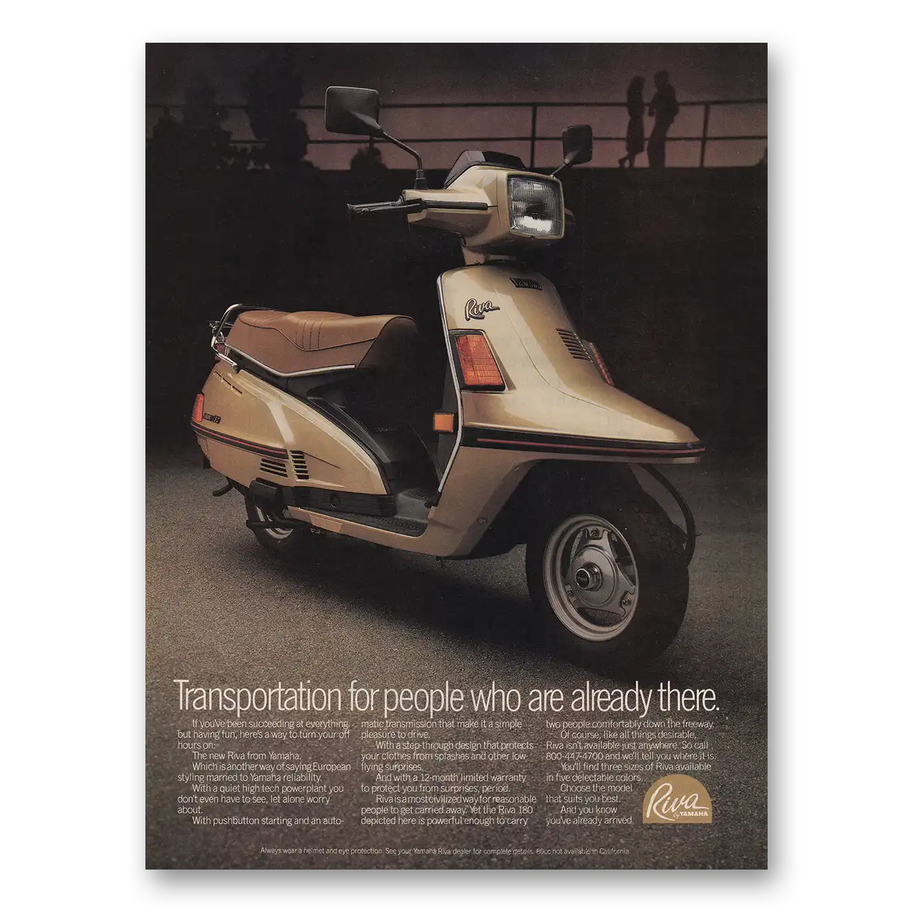 1983 Yamaha Riva Riva Transportation for People Vintage Magazine Print Ad