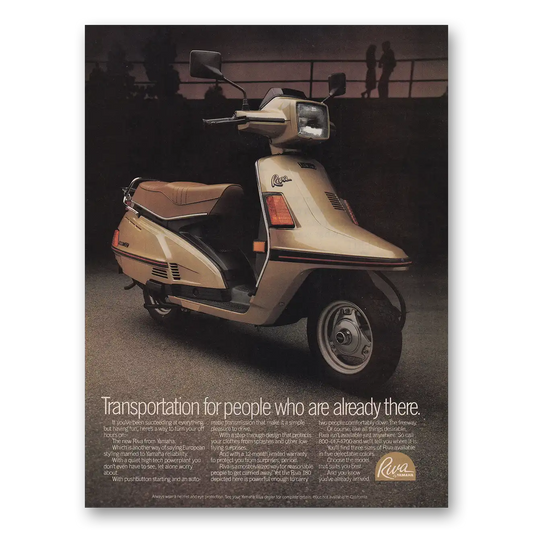 1983 Yamaha Riva Riva Transportation for People Vintage Magazine Print Ad