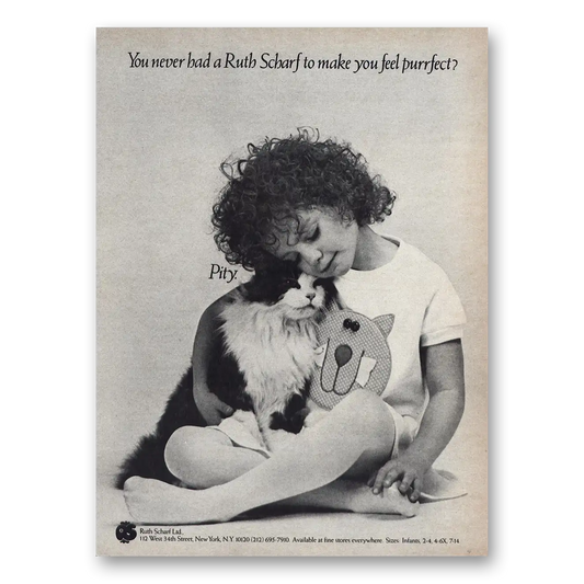 1983 Ruth Scharf Fashion Make You Feel Purrfect Vintage Magazine Print Ad