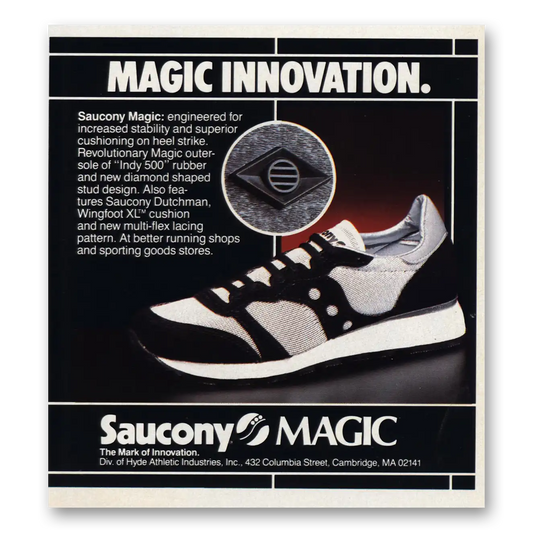 1983 Saucony Magic Innovation Vintage Magazine Print Ad