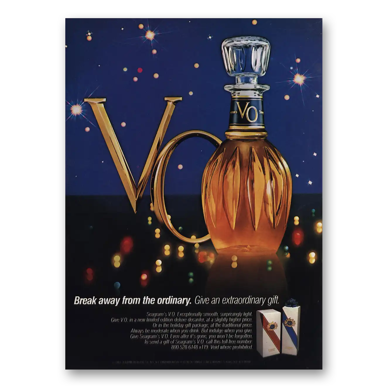 1983 Seagrams VO Whisky Break Away From Ordinary Vintage Magazine Print Ad