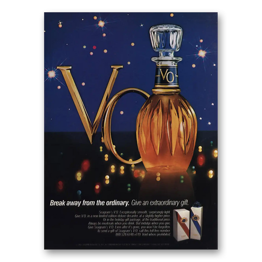 1983 Seagrams VO Whisky Break Away From Ordinary Vintage Magazine Print Ad