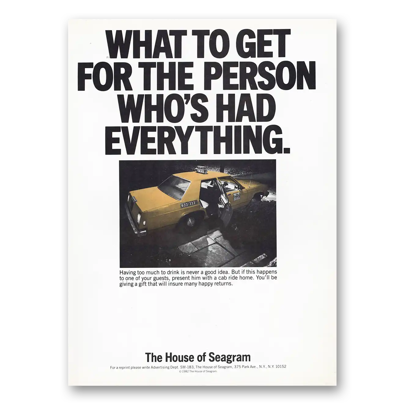 1983 Seagrams VO Whisky Person Who's Had Everything Vintage Magazine Print Ad