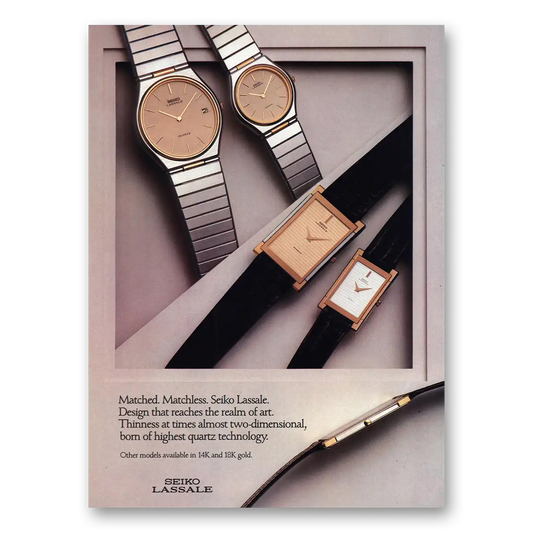 1983 Seiko Matched Matchless Vintage Magazine Print Ad