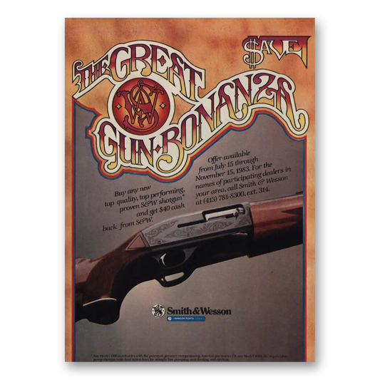 1983 Smith & Wesson Rifles Great Gun Bonanza Vintage Magazine Print Ad