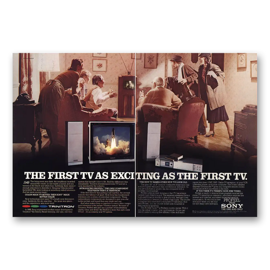 1983 Sony Trinitron First TV Exciting Vintage Magazine Print Ad