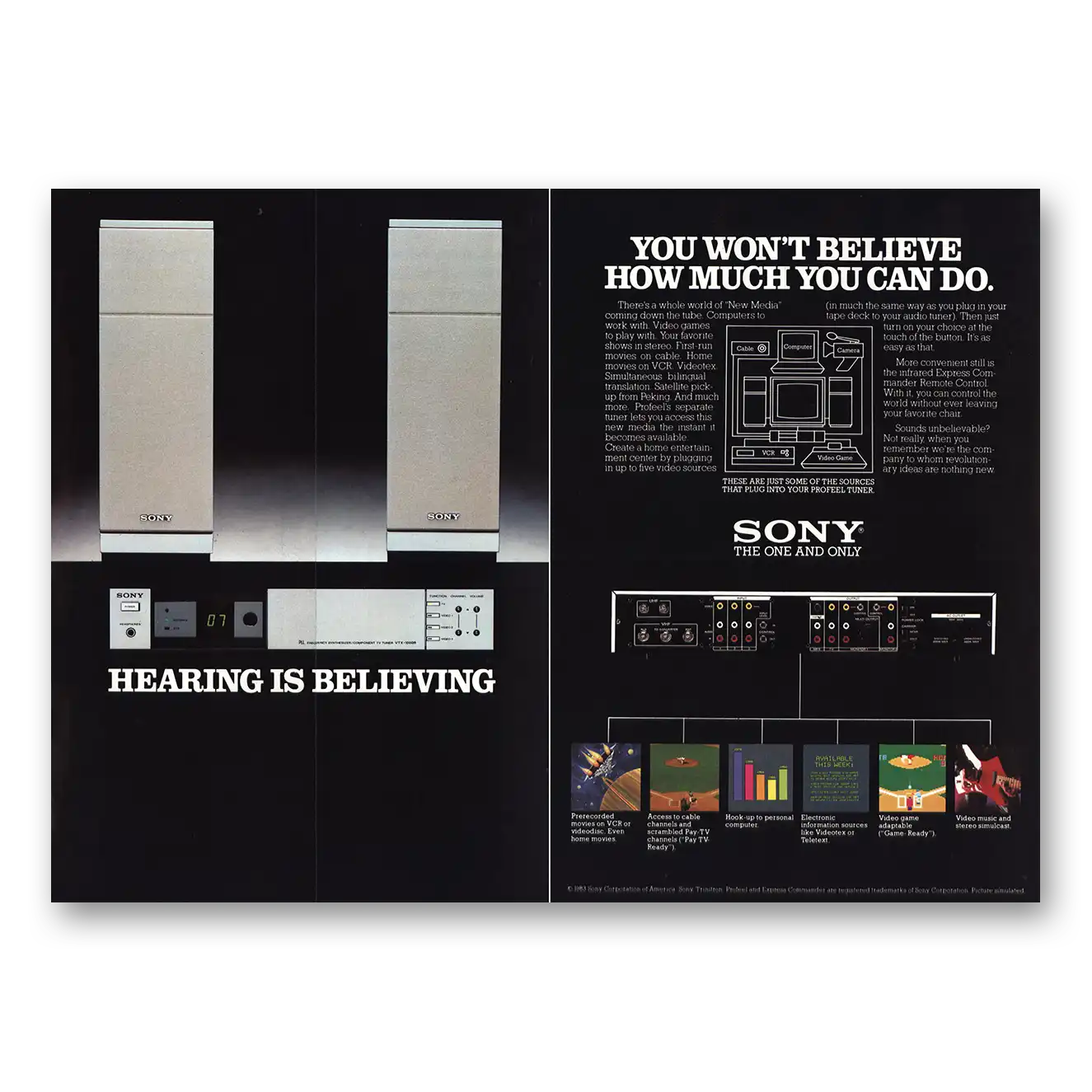 1983 Sony Components Hearing Is Believing Vintage Magazine Print Ad