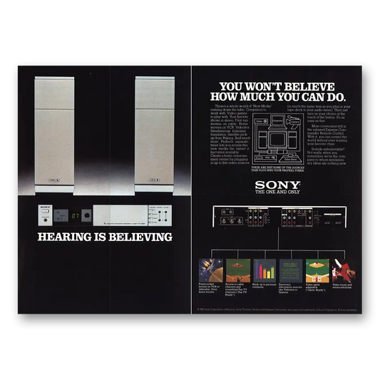 1983 Sony Components Hearing Is Believing Vintage Magazine Print Ad