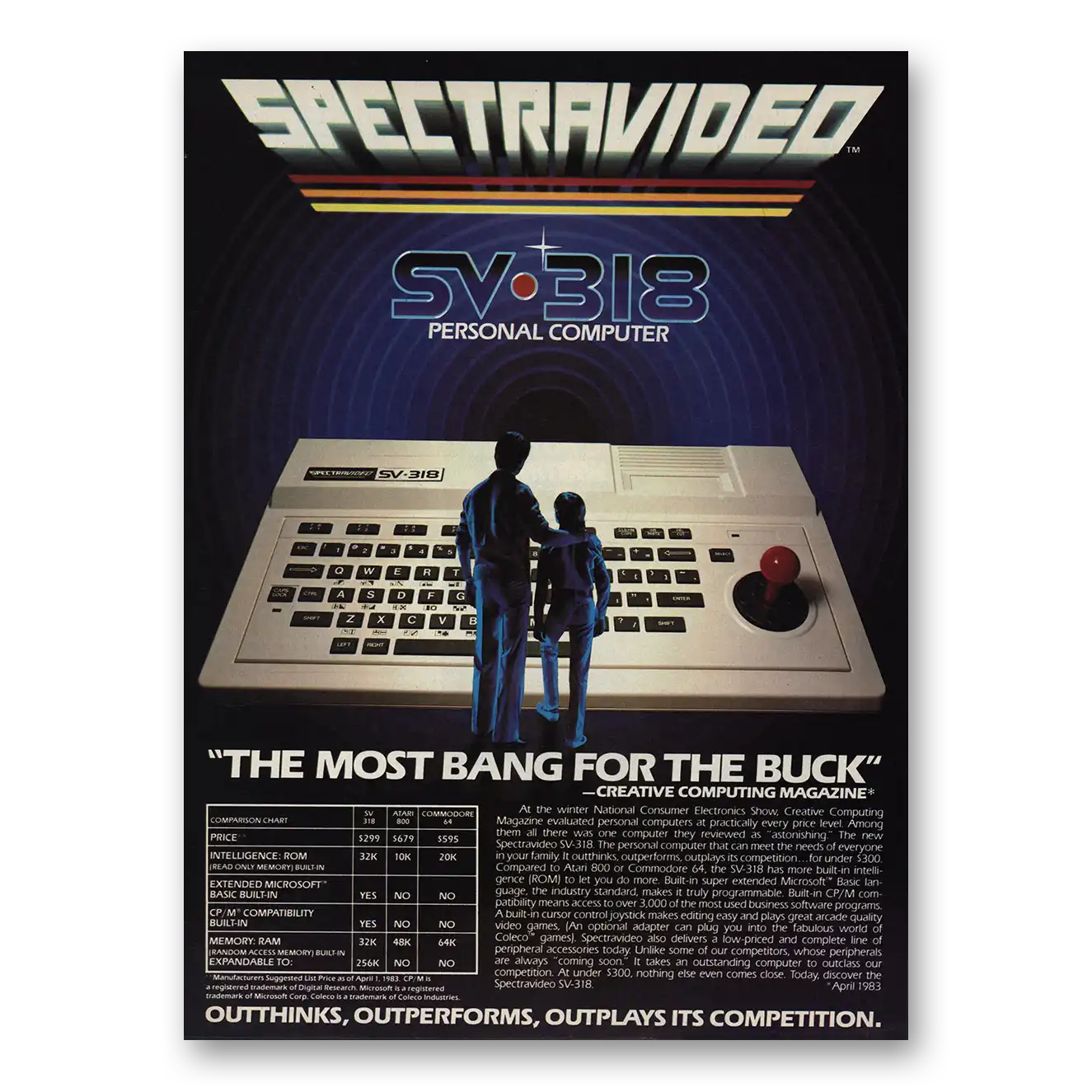 1983 Spectravideo Personal Computer Personal Computer Most Bang Vintage Magazine Print Ad