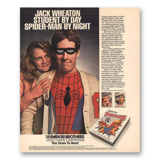 1983 Spider Man Video Game Promo Jack Wheaton Vintage Magazine Print Ad