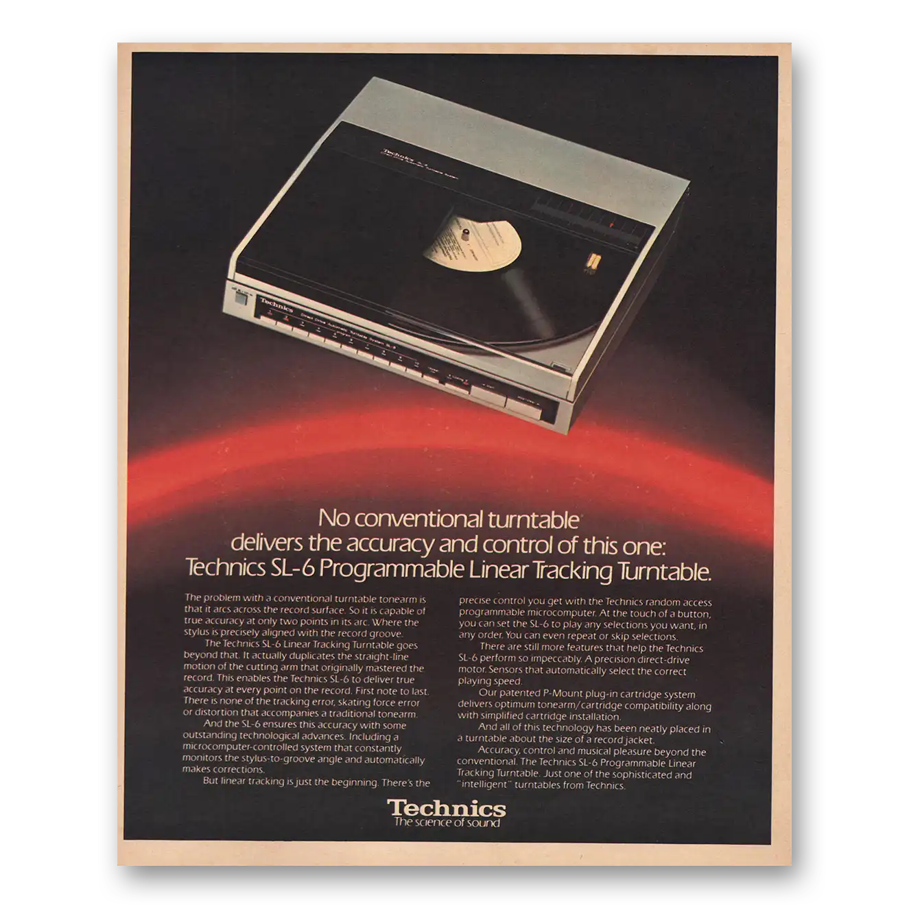 1983 Technics Turntable No Conventional Turntable Vintage Magazine Print Ad