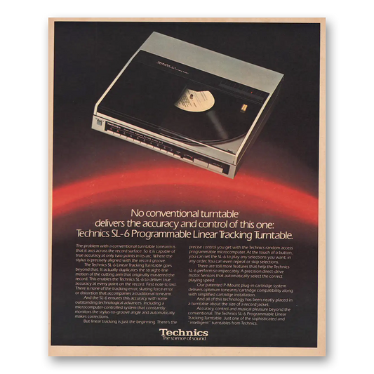 1983 Technics Turntable No Conventional Turntable Vintage Magazine Print Ad