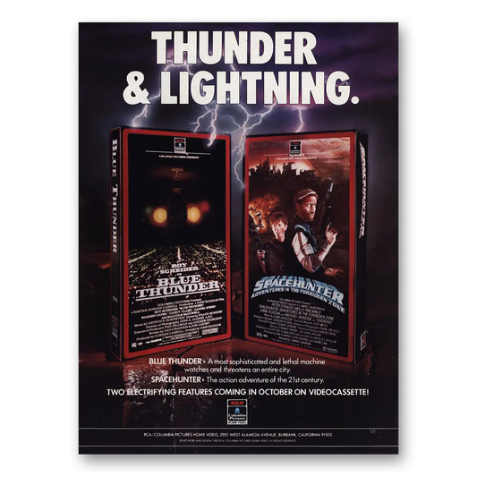 1983 Blue Thunder Spacehunter Movie Promo Thunder and Lightning Vintage Magazine Print Ad