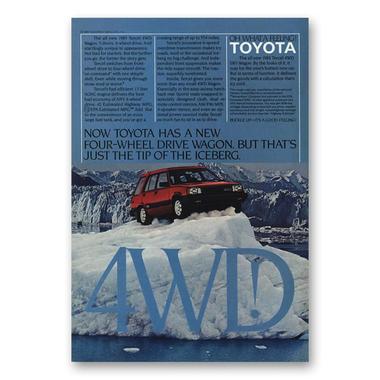 1983 Toyota Tercel Tip of the Iceberg 4wd Vintage Magazine Print Ad