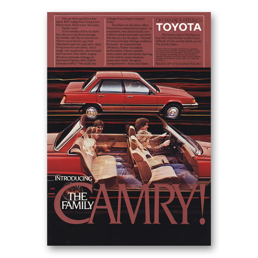 1983 Toyota Camry Does Not Have a Fireplace Vintage Magazine Print Ad