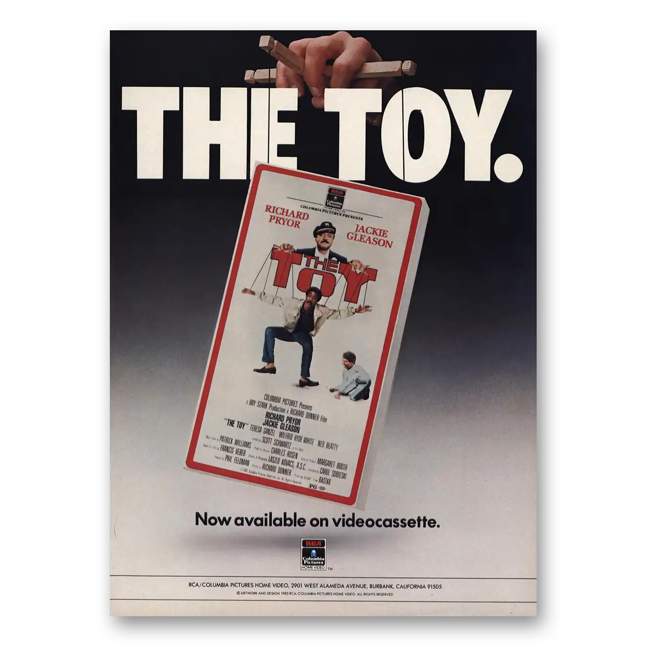 1983 The Toy Promo Jackie Gleason and Richard Pryor Vintage Magazine Print Ad