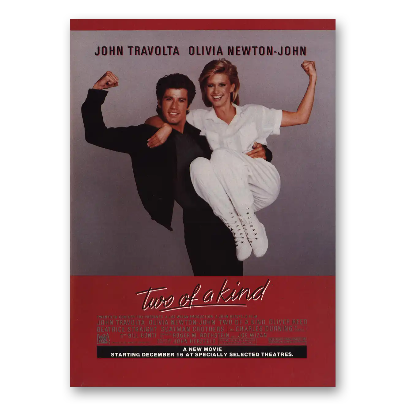 1983 Two Of a Kind Movie Promo John Travolta and Olivia Newton John Vintage Magazine Print Ad