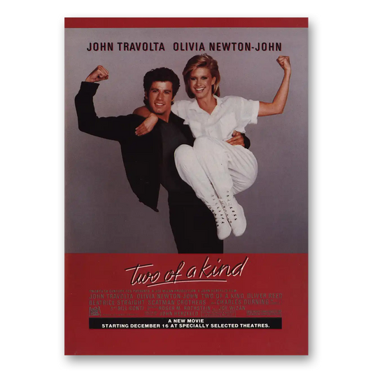 1983 Two Of a Kind Movie Promo John Travolta and Olivia Newton John Vintage Magazine Print Ad