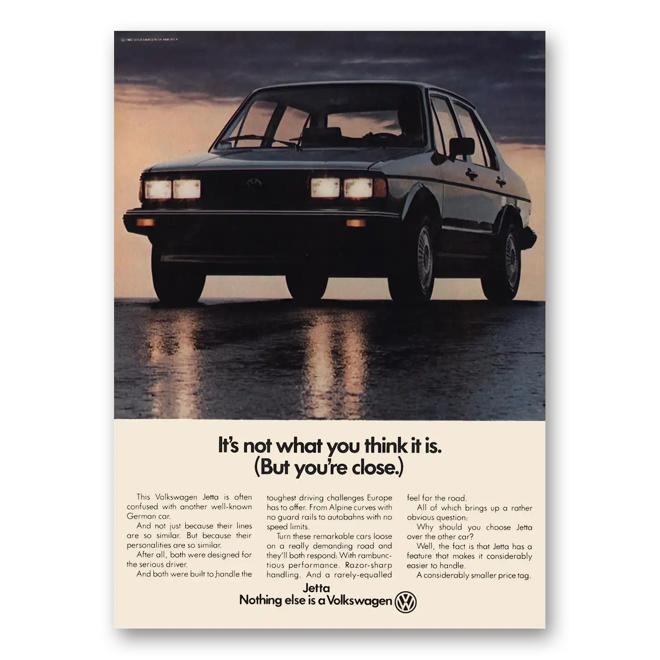 1983 Volkswagen Jetta Not What You Think It Is But Youre Close Vintage Magazine Print Ad