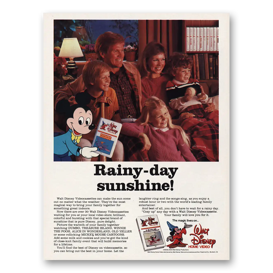 1983 Walt Disney Home Video Rainy Day Sunshine Vintage Magazine Print Ad