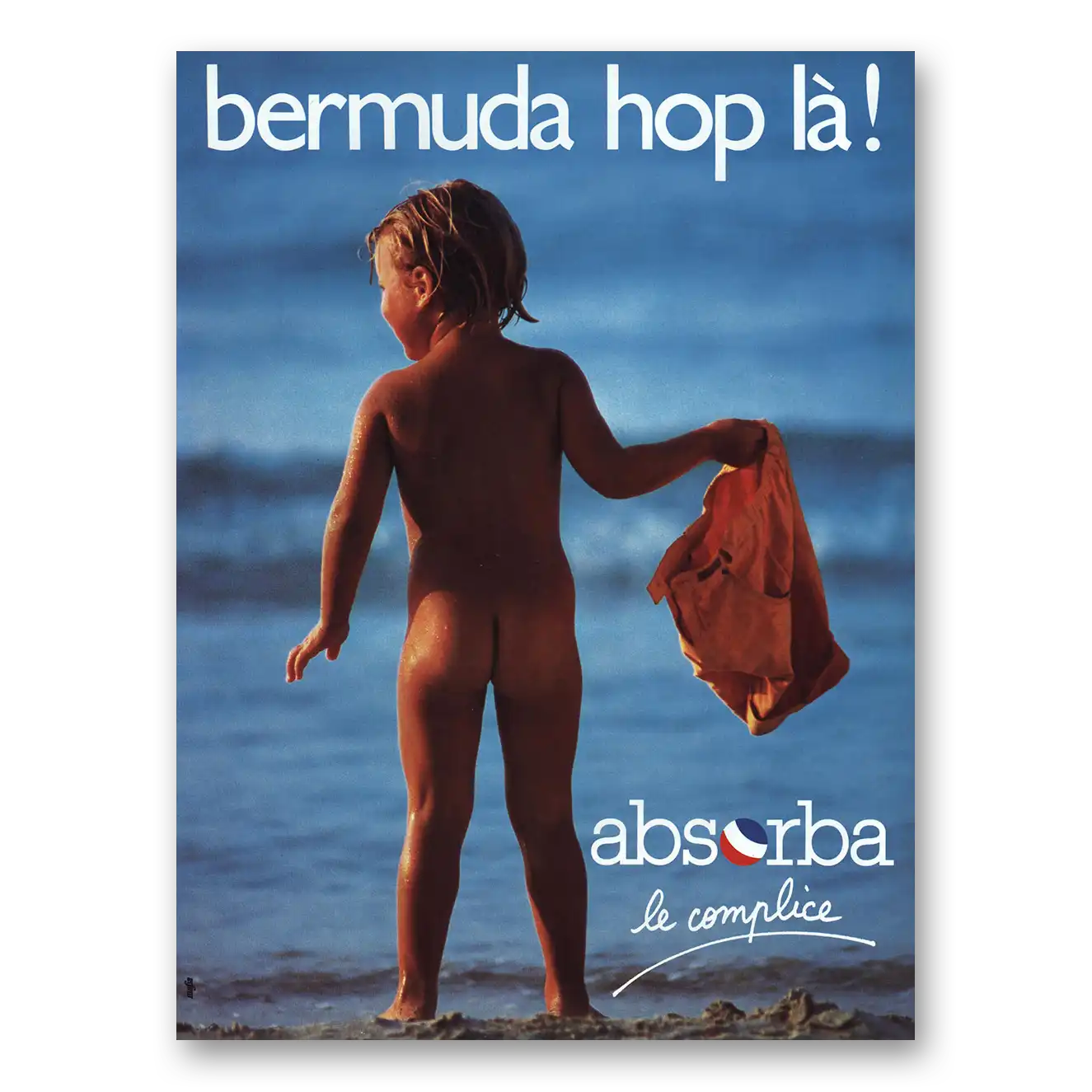 1984 Absorba Bermuda Hop La French Vintage Magazine Print Ad