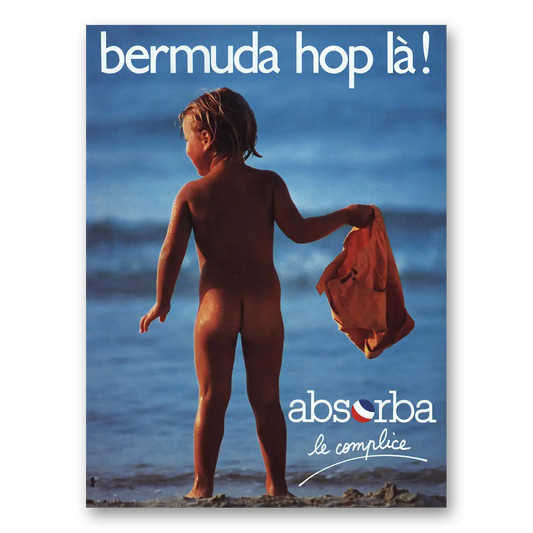 1984 Absorba Bermuda Hop La French Vintage Magazine Print Ad