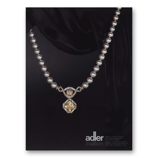 1984 Adler Joailliers French Necklace Vintage Magazine Print Ad