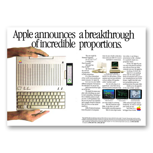 1984 Apple Computer Personal Computer Breakthrough of Incredible Proportions Vintage Magazine Print Ad