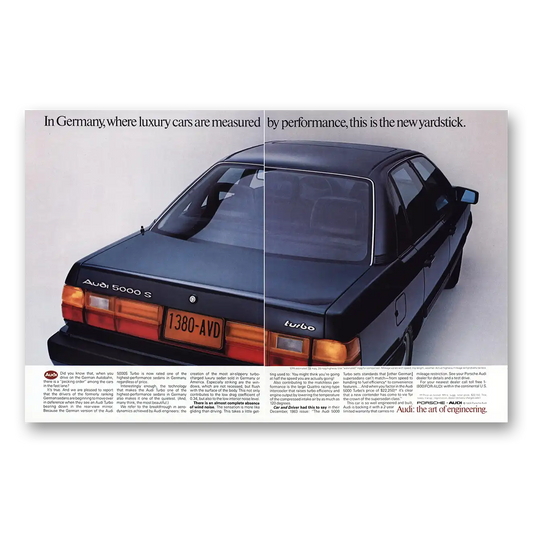 1984 Audi This Is the New Yardstick Vintage Magazine Print Ad