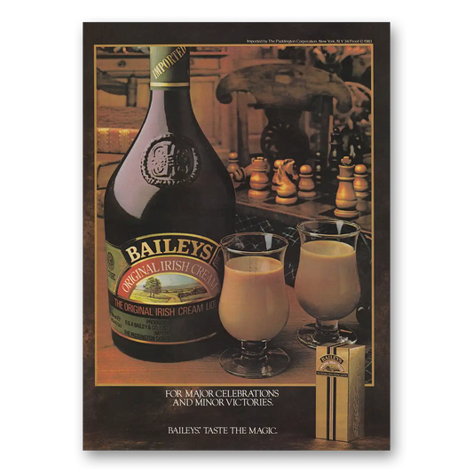 1984 Bailys Irish Cream Major Celebrations Chess Vintage Magazine Print Ad