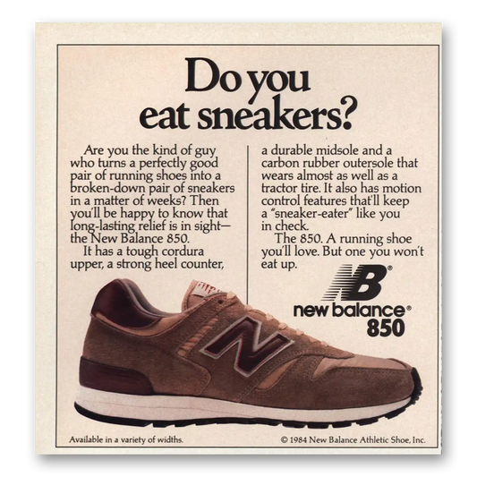 1984 New Balance Shoes Do You Eat Sneakers Vintage Magazine Print Ad