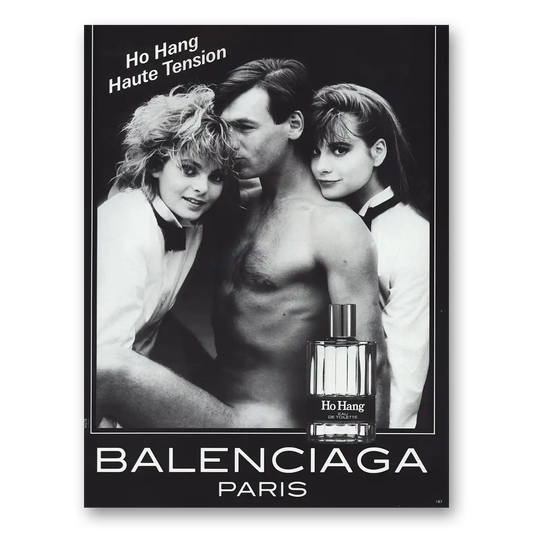 1984 Balenciaga Ho Hang Haute Tension Paris Vintage Magazine Print Ad