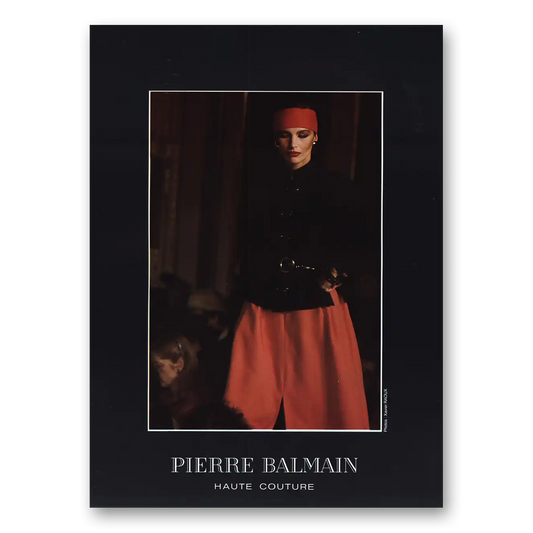 1984 Pierre Balmain Haute Couture French Vintage Magazine Print Ad