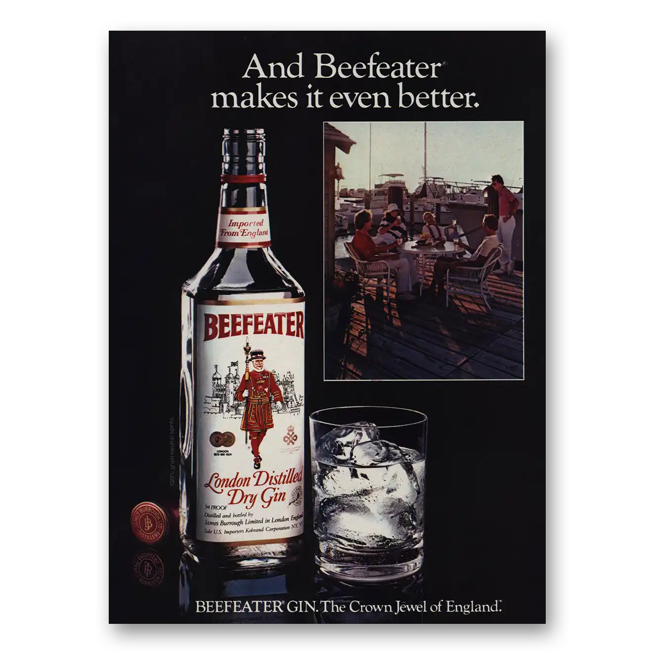 1984 Beefeater Makes It Even Better Vintage Magazine Print Ad