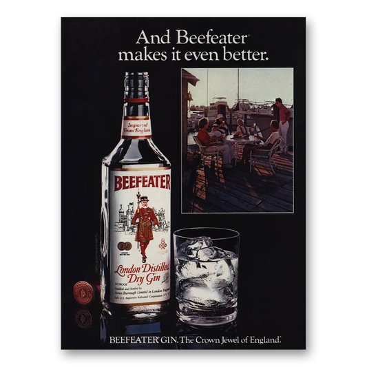 1984 Beefeater Makes It Even Better Vintage Magazine Print Ad