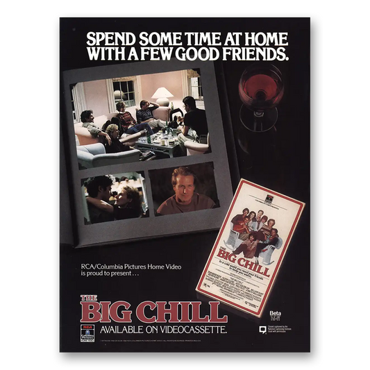 1984 Big Chill Movie Promo Home Video Videocassette Vintage Magazine Print Ad