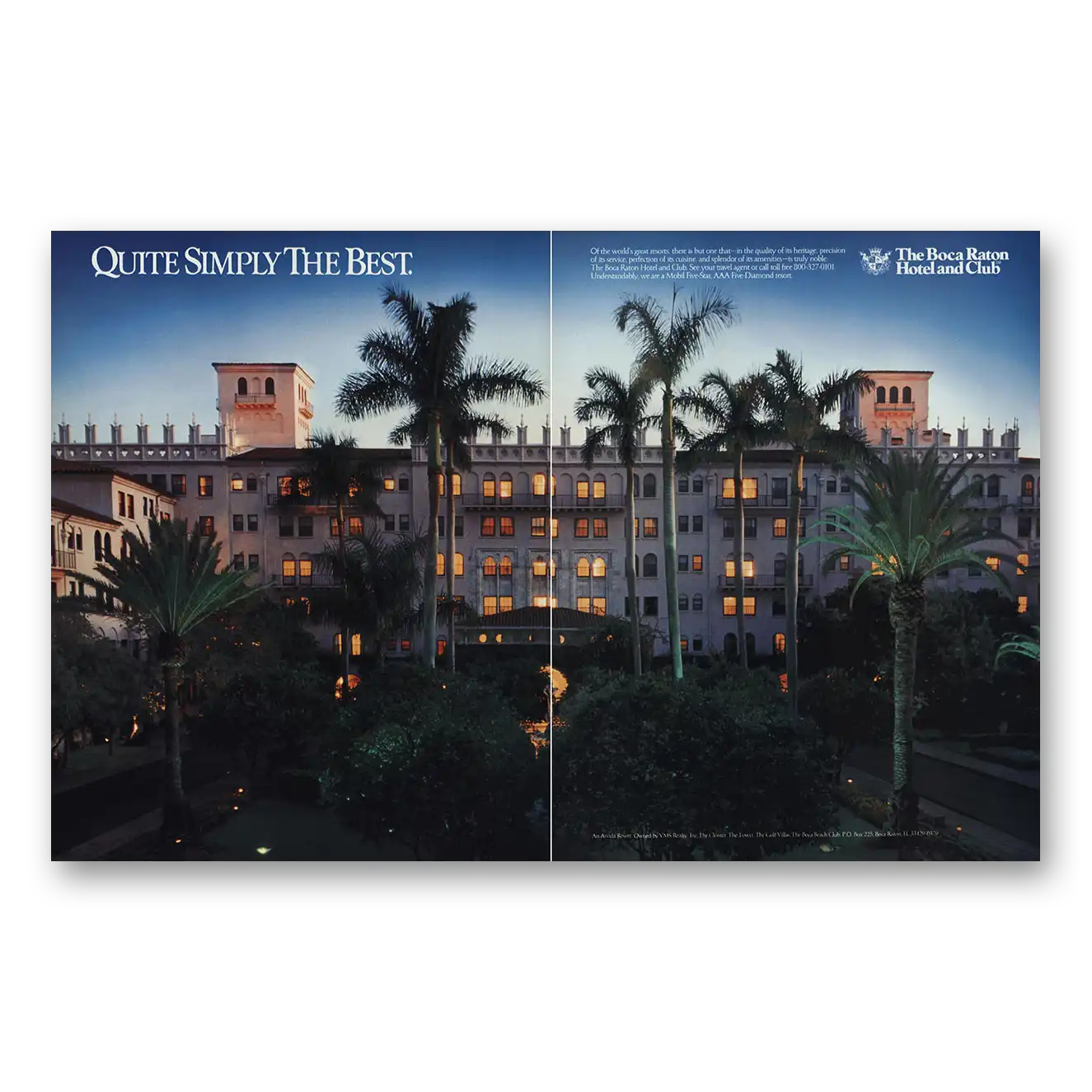 1984 Boca Raton Hotel and Club Quite Simply the Best Vintage Magazine Print Ad