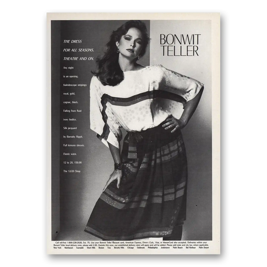 1984 Bonwit Teller Dress For All Seasons Vintage Magazine Print Ad