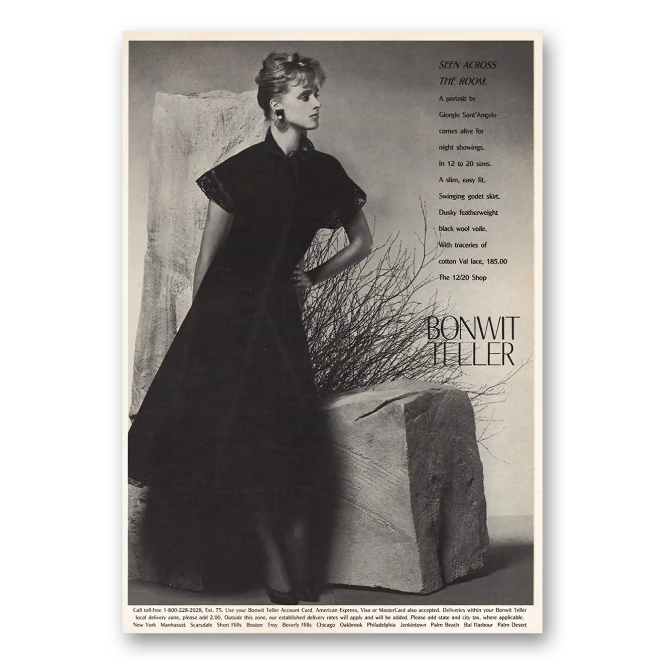 1984 Bonwit Teller Seen Across the Room Vintage Magazine Print Ad