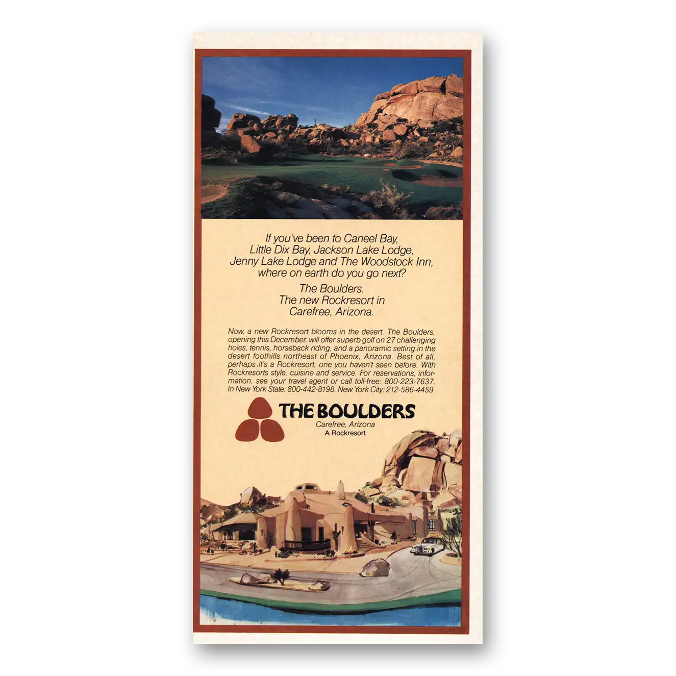 1984 The Boulders Carefree Arizona Vintage Magazine Print Ad