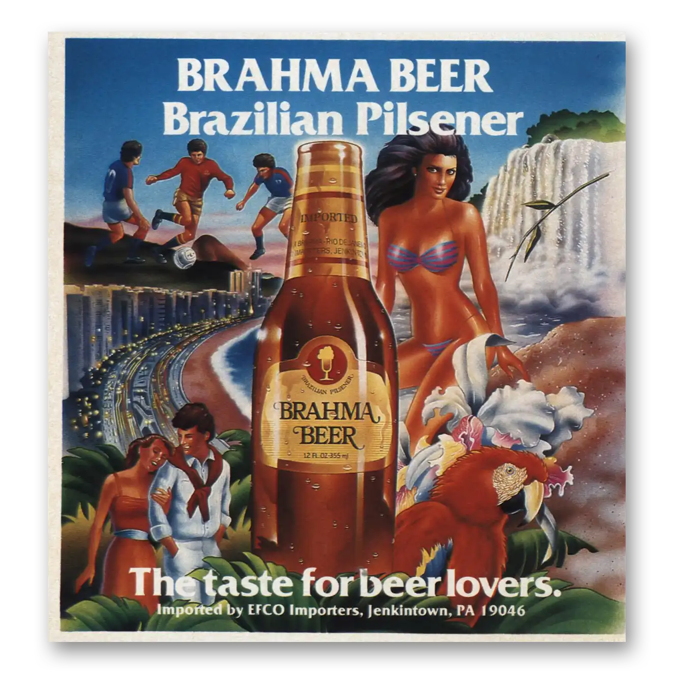 1984 Brahma Beer Brazilian Pilsener Vintage Magazine Print Ad