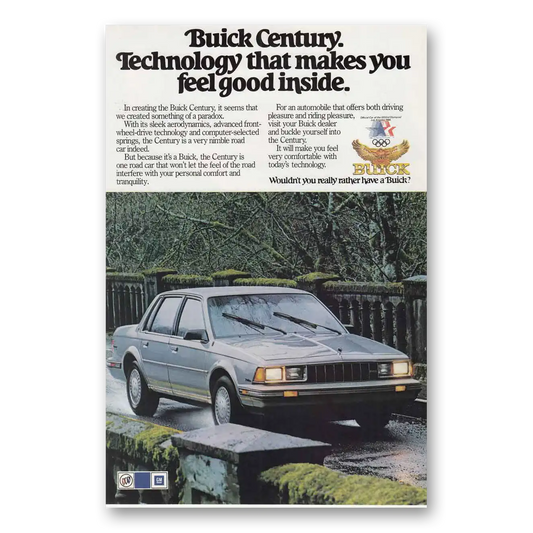 1984 Buick Century Technology That Makes You Feel Good Vintage Magazine Print Ad