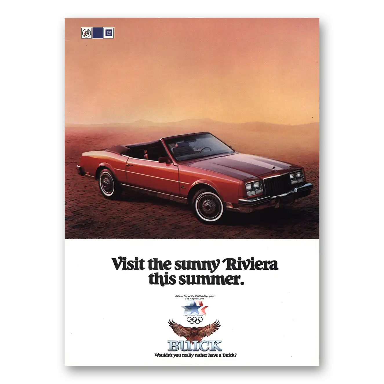 1984 Buick Riviera Sunny Riviera This Summer Vintage Magazine Print Ad