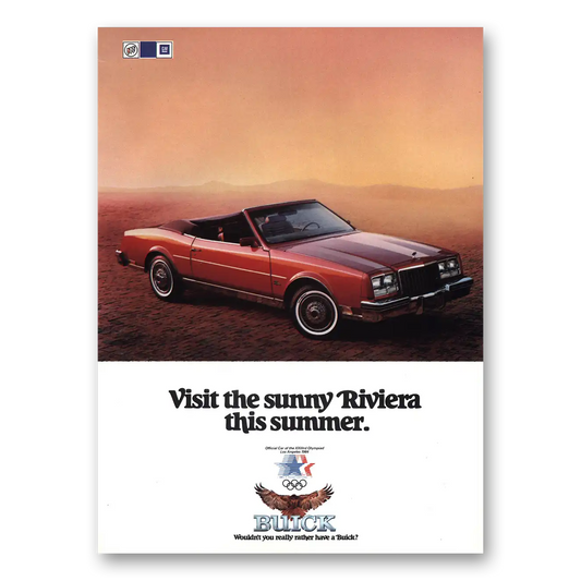 1984 Buick Riviera Sunny Riviera This Summer Vintage Magazine Print Ad