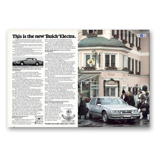 1984 Buick Electra Garmisch Partenkirchen Vintage Magazine Print Ad