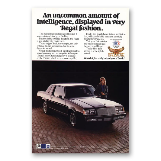 1984 Buick Regal Uncommon Amount of Intelligence Vintage Magazine Print Ad