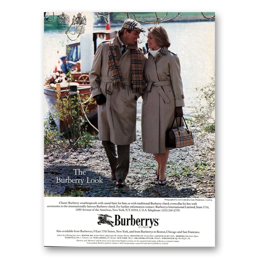 1984 Burberry Classic Waterproofs Vintage Magazine Print Ad