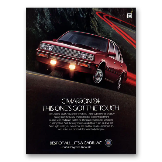 1984 Cadillac Cimarron This Ones Got the Touch Vintage Magazine Print Ad